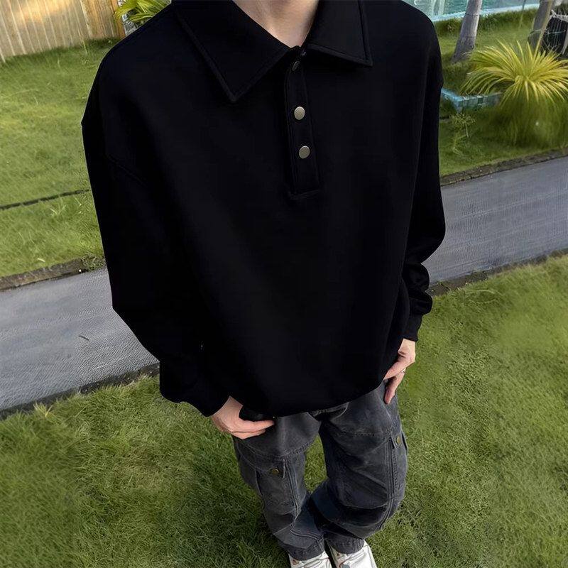 太空棉c男款外套p卫衣T恤领正肩anfit黑色leboxyolo美式翻领长袖