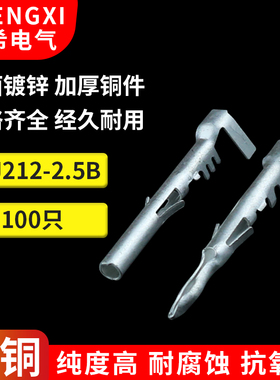 DJ222-2.5B/汽车接插件插针 铜镀锡端子 插簧 DJ212-2.5B/100只
