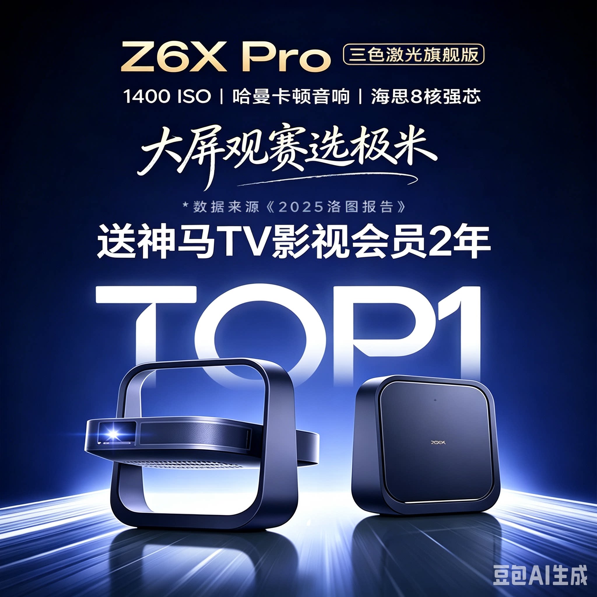 极米 Z6XPro三色激光旗舰版投影仪2026新款家用1080P超高清卧室客厅手机投屏高亮智能海外投影机送神马TV会员
