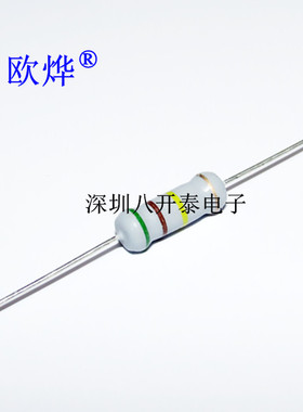 3W510K耐压4000V金属玻璃釉膜高压色环电阻510K欧姆RI40/3W/510K