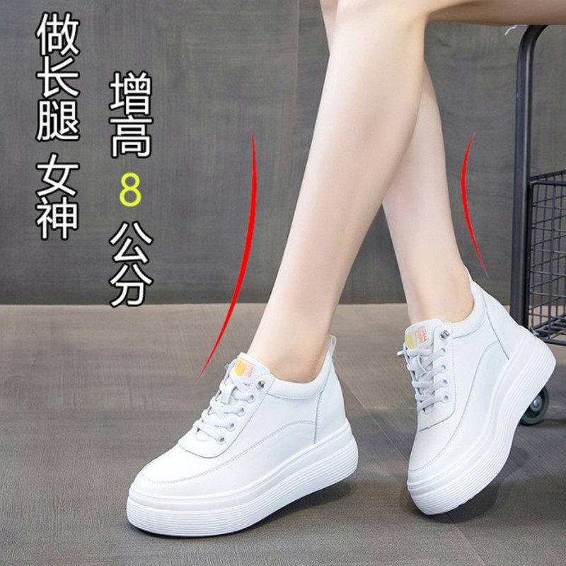 全白色鞋子内增高女鞋厚底增高小白鞋休闲运动鞋轻便爆款旅游鞋潮