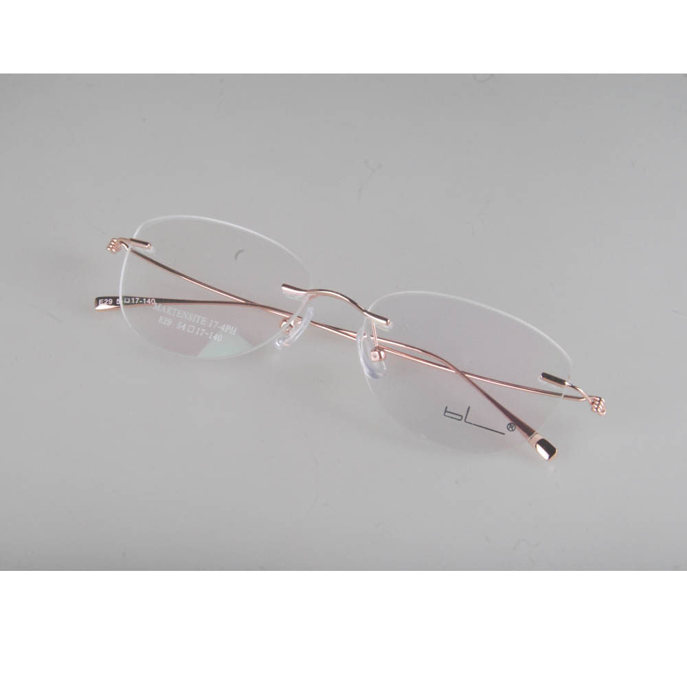 超轻无框眼镜女士近视度数防蓝光可配金丝无边框眼睛镜架E29