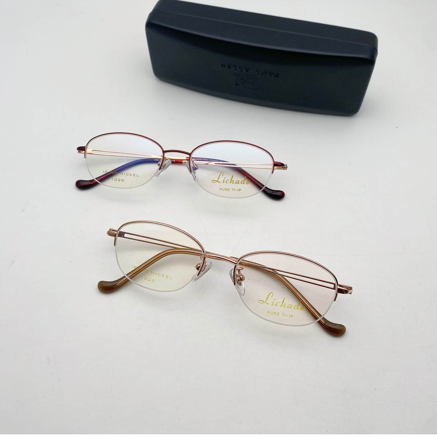 纯钛半框商务女士小脸秀气配近视变色防蓝光眼镜框女款眼睛1029