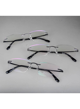 男士超轻无框纯钛镜架简单大方可配度数近视眼镜商务款简约85725