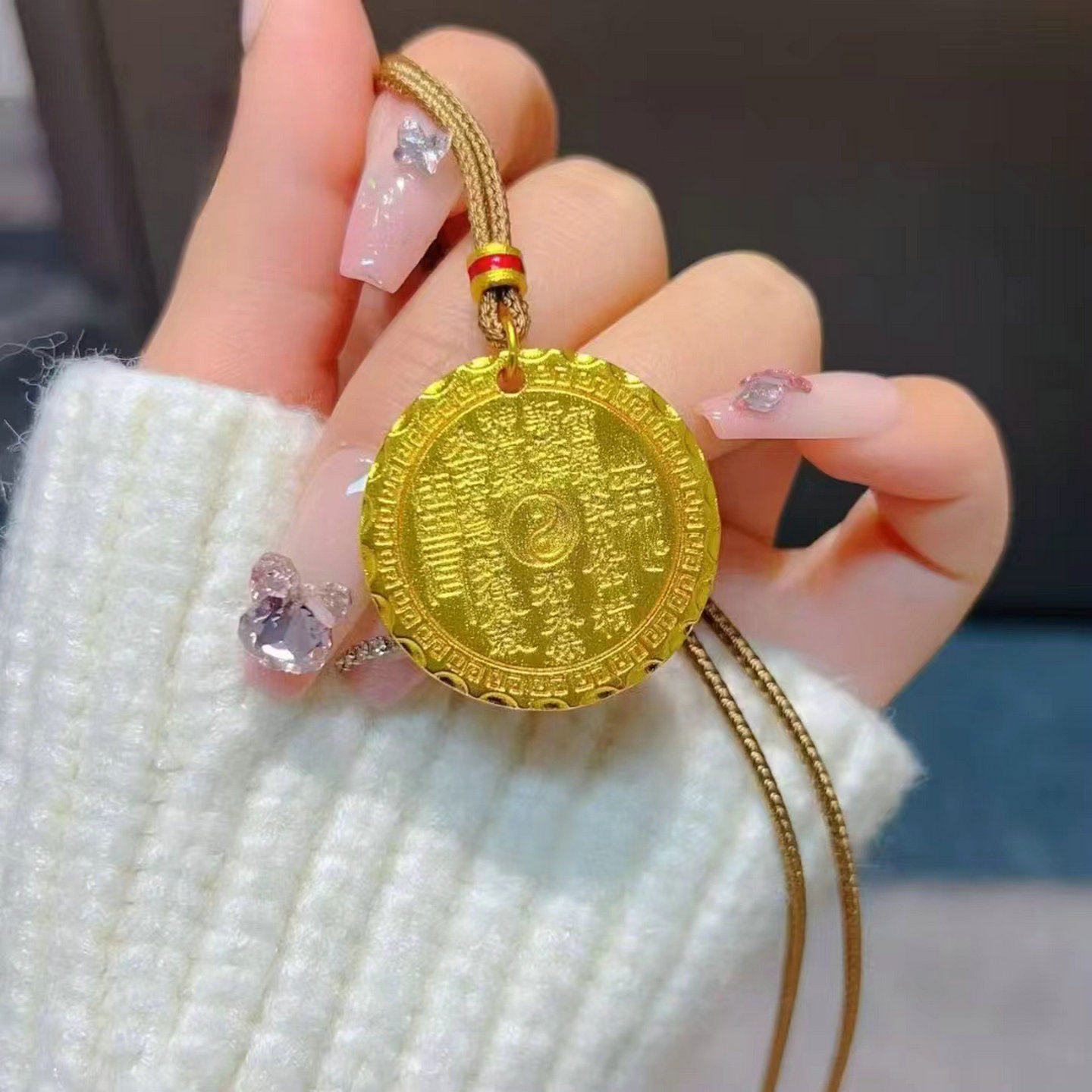 镀金八卦吊坠男女久不掉色越南沙项坠/吊坠