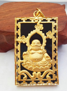 情侣越南沙金镶嵌链坠吊坠仿真金