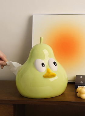 卡通鸭梨纸巾盒可爱纸巾盒