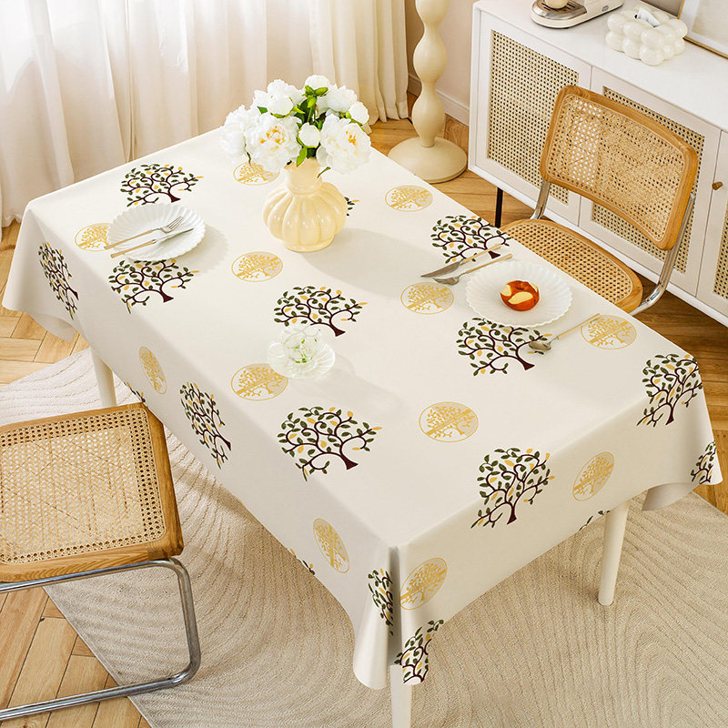 桌布防烫防油免洗轻奢高级感餐桌布茶几长方形台布PVC桌垫餐桌垫