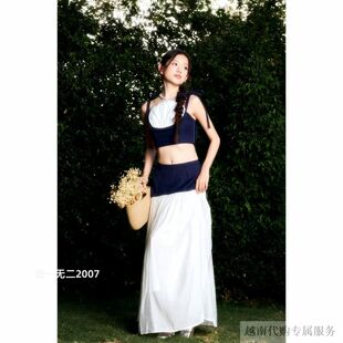 越十年越南小众品牌clelie可爱显瘦日系纯情女佣装少女吊带套装