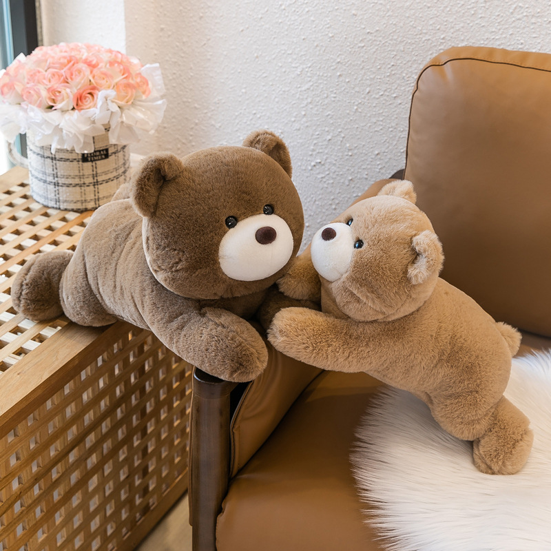 新款软萌趴熊趴哈士奇大号玩偶床上靠枕抱枕毛绒玩具公仔生日礼物