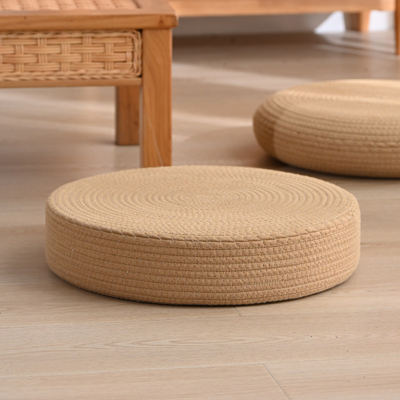 棉绳蒲团坐垫家用地上客厅阳台飘窗加厚圆形中式榻榻米打坐禅修垫,居家布艺,蒲团,淘宝优惠券,粉丝福利购,淘宝优惠卷