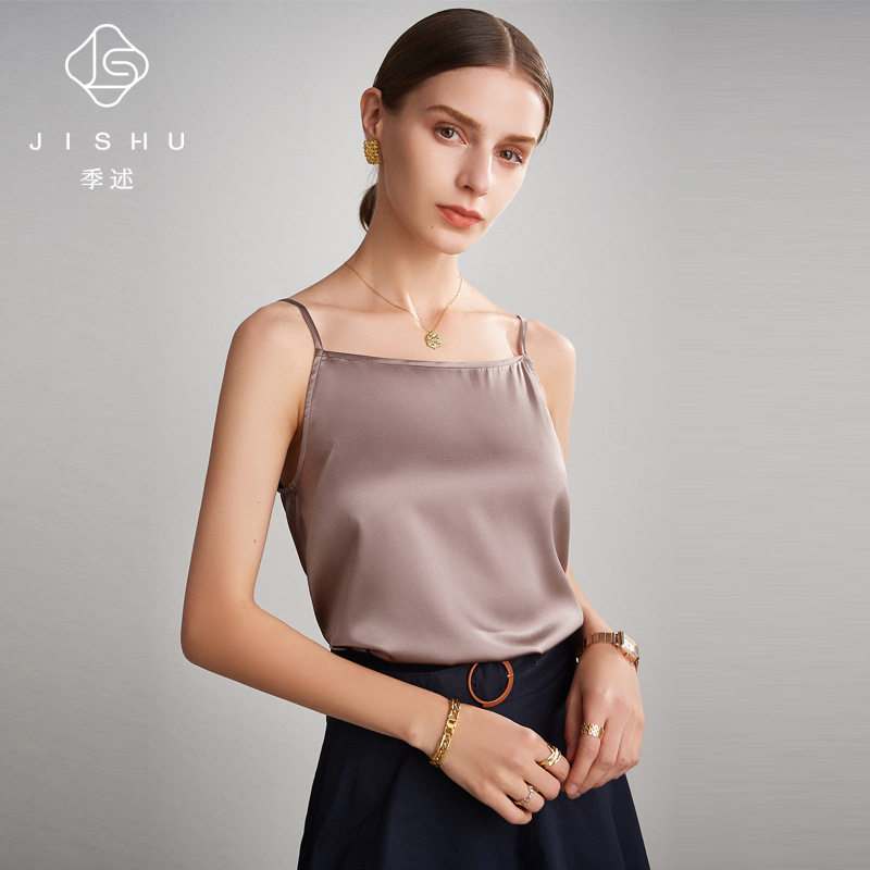 真丝吊带背心女2026春夏桑蚕丝小众缎面内搭外穿纯色修身性感上衣