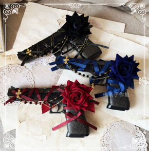 军lo店主手作哥特硬妹摄影道具cos拍照lolita洛丽塔小物哥特玫瑰