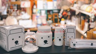 现货日本进口札幌圆山动物园北极熊日式不锈钢保温杯餐具便当盒