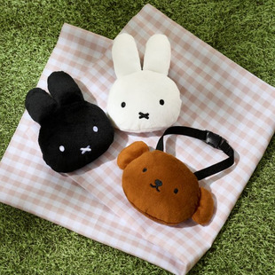本岸现货日本进口新款 miffy米菲兔boris脸型毛绒包挂零钱包挂饰