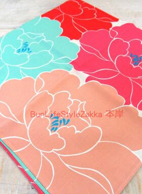 BLS本岸现货日本进口Adeline Klam高品质手帕风吕敷方巾牡丹图案