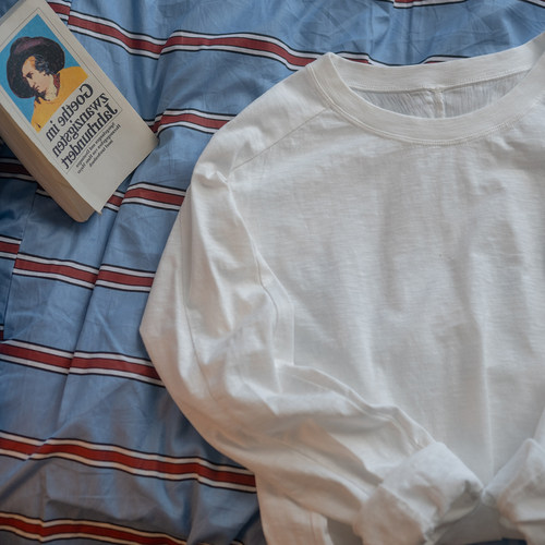 几立基础款竹节棉长袖T恤