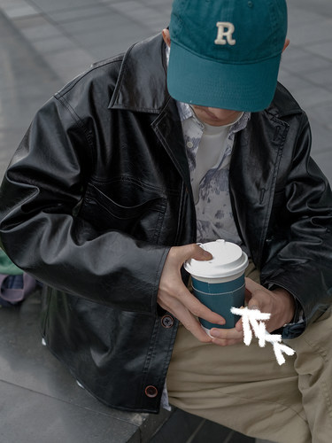 几立翻领秋冬标准皮衣夹克