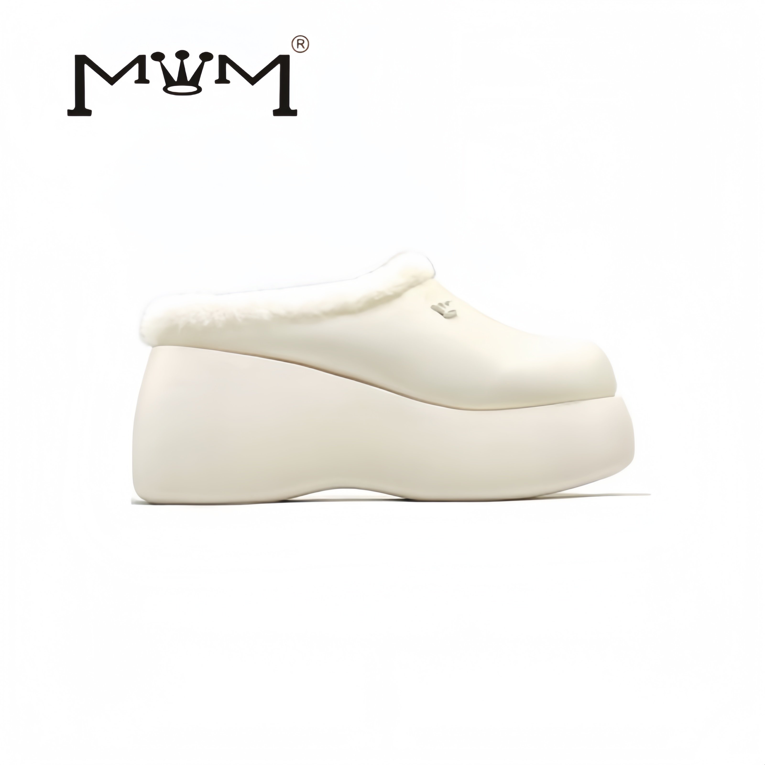 暖心小香～8cm羊皮兔毛厚底包头拖 原创设计2025秋冬名媛小香风,女鞋,包头拖,淘宝优惠券,粉丝福利购,淘宝优惠卷