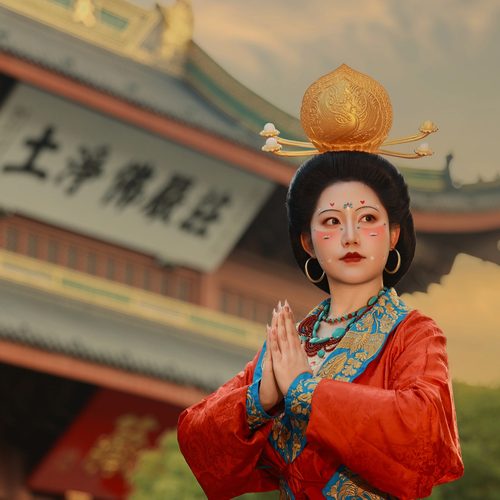 匠心复原敦煌壁画头冠欲采苹花