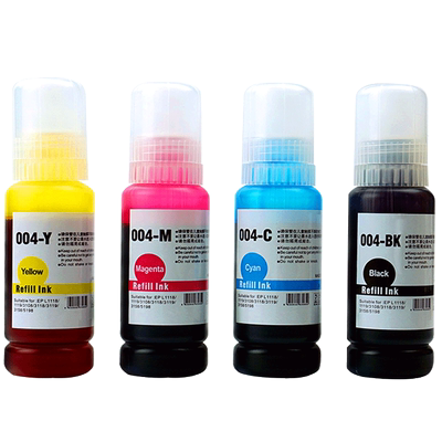 适用爱普生打印机墨水L3101 004彩色L3150喷墨打印机epson L3100墨水L5190连供L5196填充L3110黑色L1110墨水