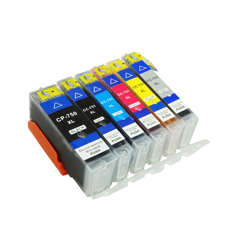 适用 佳能750PGBK 751BK墨盒MX927 727 MG5470 5570 6370 6470 7170 IX6870 6770 IP7270 8770打印机墨盒