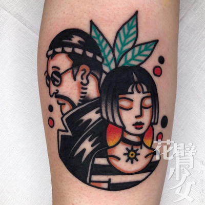 花臂少女TATTOO X47 这个杀手不太冷old school风纹身贴 一张3个