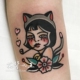 X158 原宿 old 花臂少女TATTOO school 手绘少女软妹纹身贴