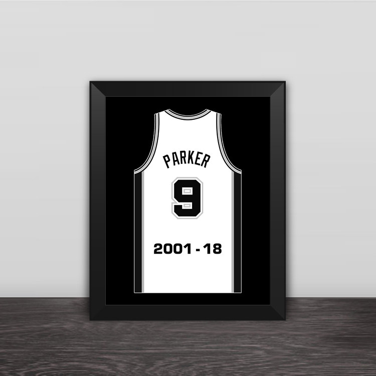 马刺托尼帕克球衣退役款相框 帕克照片墙装饰画 篮球球迷生日礼品