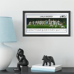 皇家马德里欧冠夺冠相框照片墙 足球球迷礼物场馆装饰足彩店壁画