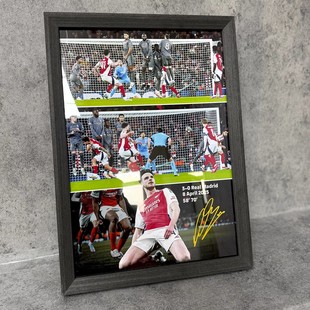 阿森纳赖斯任意球双响主场皇马球迷照片墙新年礼物摆件酒吧体彩店