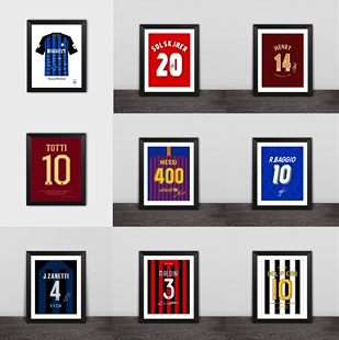 梅西托蒂巴乔萨内蒂世界巨星球衣号码款相框 球迷礼品礼物照片墙