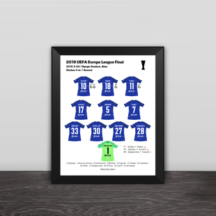 2019年切尔西欧联夺冠阵容纪念相框 蓝军球迷礼品照片墙酒吧装饰