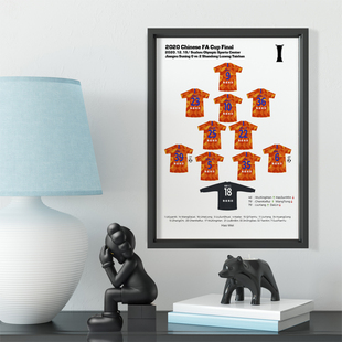 20年山东泰山队夺冠首发阵容相框球迷礼物体彩店足球公园球馆装饰