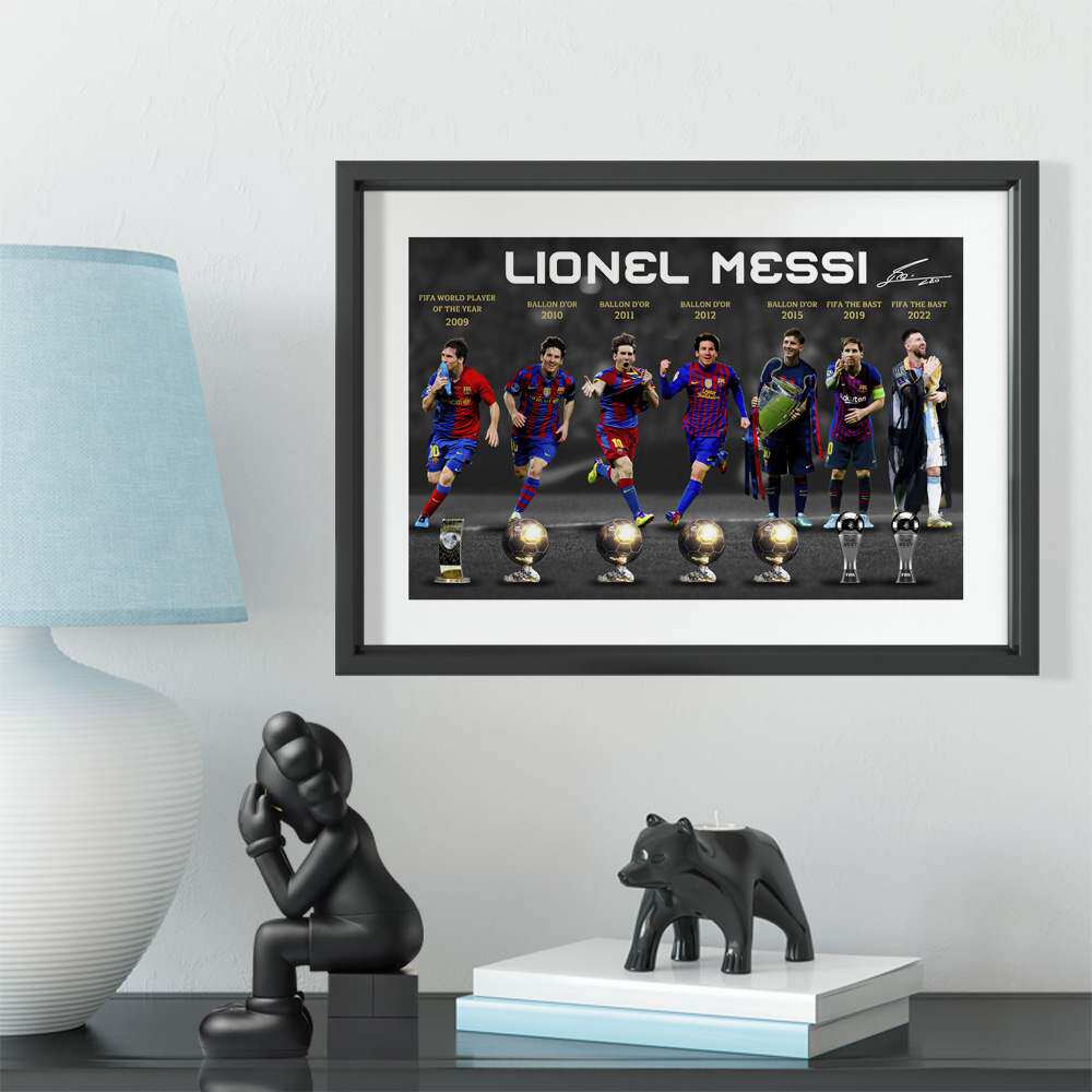 梅西22年国际足球先生金球奖相框阿根廷足球迷送同学朋友礼物10寸