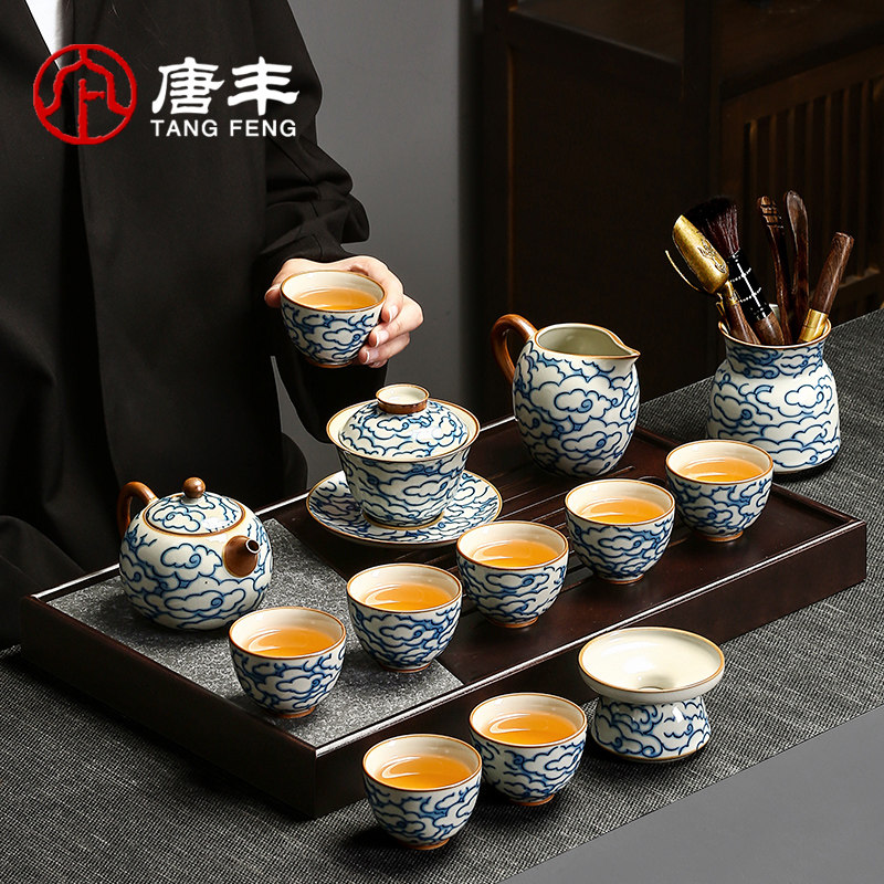 唐丰汝窑功夫茶具套装2025新款家用轻奢高档茶壶茶杯泡茶用品大全