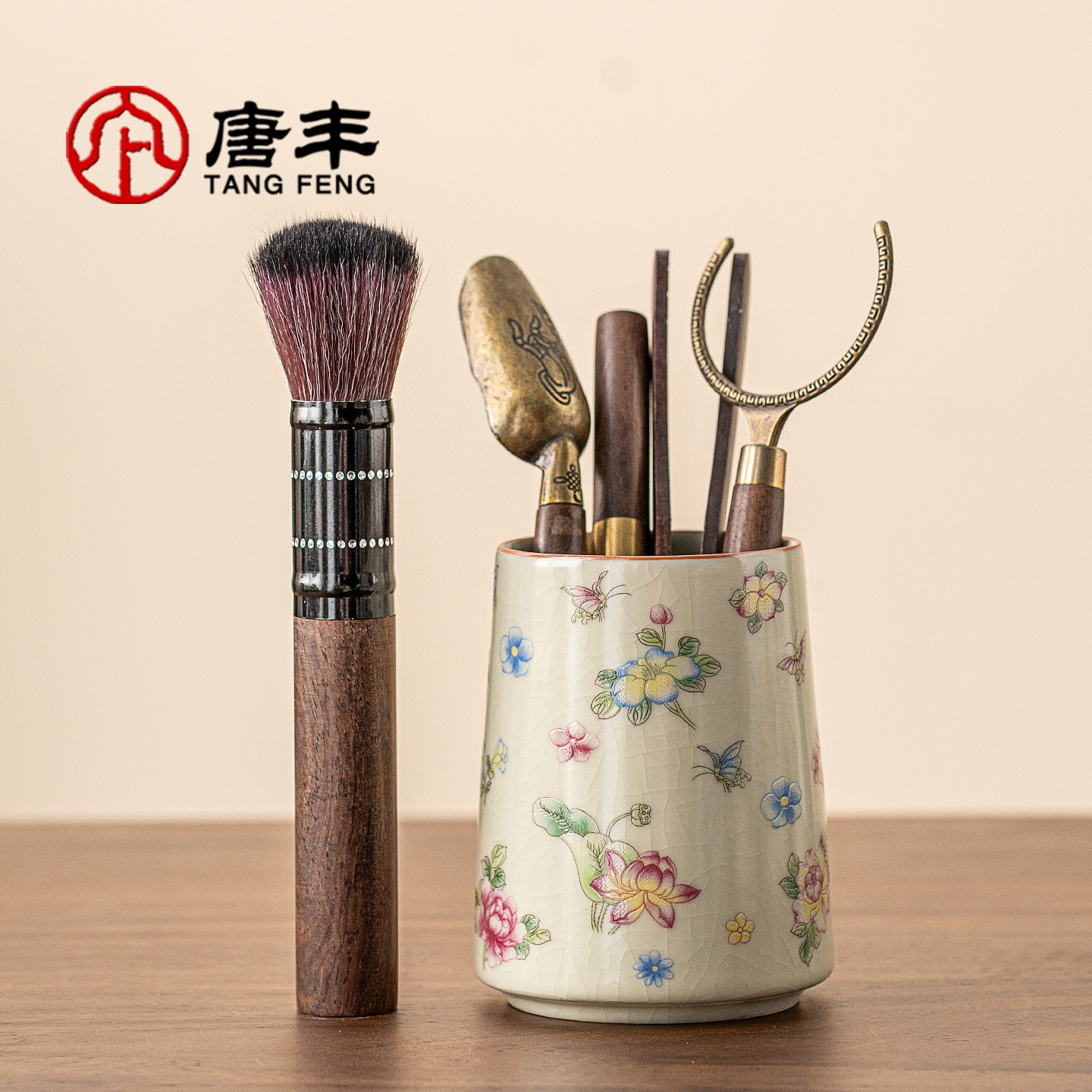 唐丰黑檀木茶道六君子套装家用高档汝窑茶道筒茶具配件泡茶工具