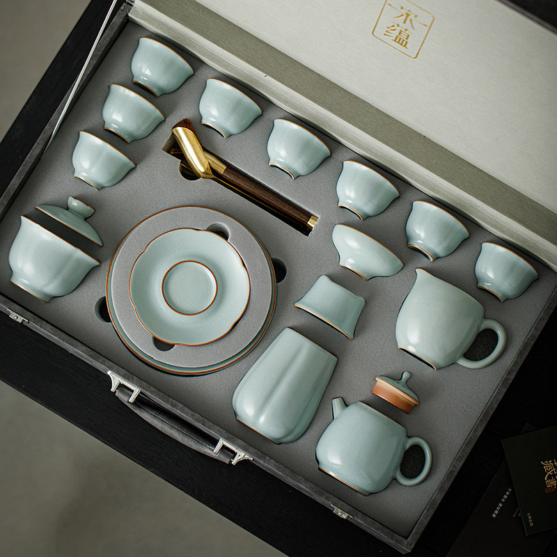 唐丰宋蕴大师级汝窑茶具套组送长辈送人乔迁搬家毕业送老师礼物