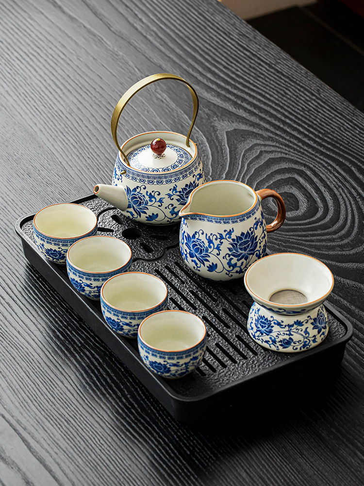 唐丰青花汝窑功夫茶具小套装家用一人饮茶壶茶杯泡茶具2025新款