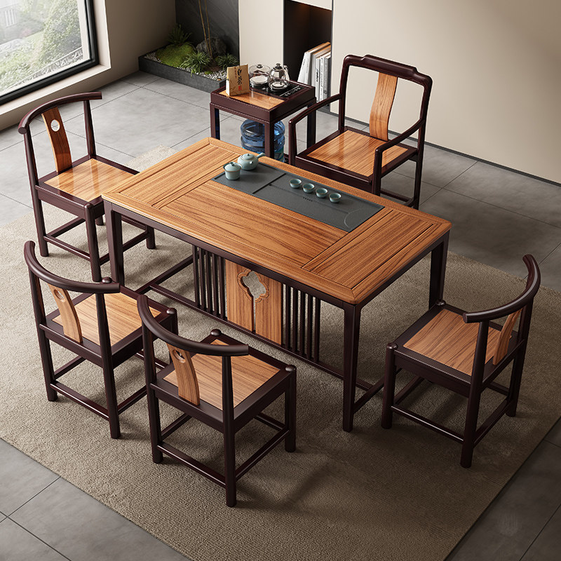 新中式乌金木实木茶台组合小尺寸1.2功夫泡茶桌花梨木办公家具,住宅家具,家用茶台/茶桌,淘宝优惠券,粉丝福利购,淘宝优惠卷