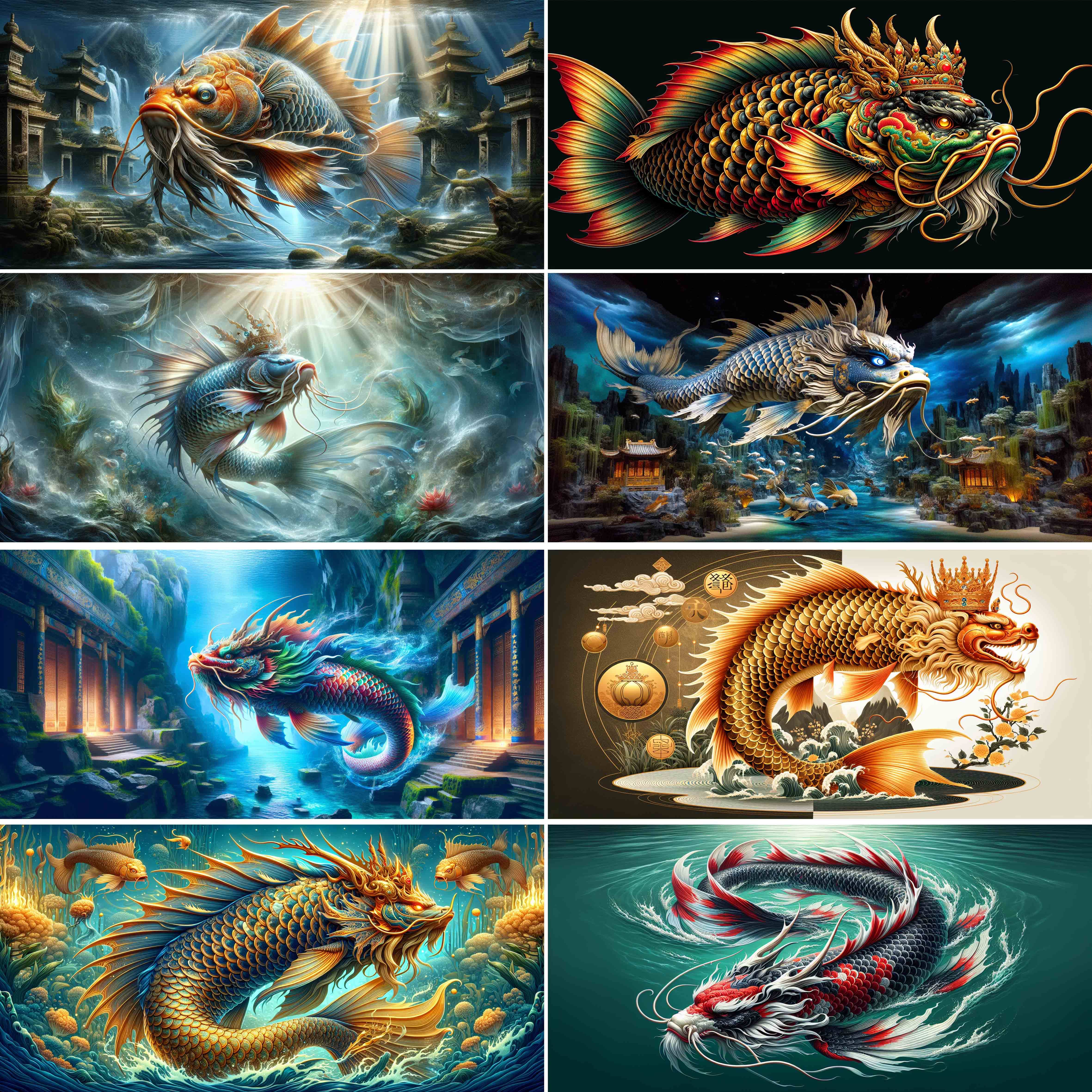 新款鱼缸背景贴纸个性龙鱼装饰图水族箱造景装饰画缸外自粘壁画