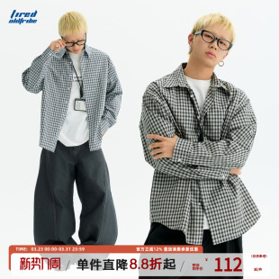 复古经典 新款 格子长袖 春季 松弛感衬衣百搭休闲上衣 衬衫 TIRED美式