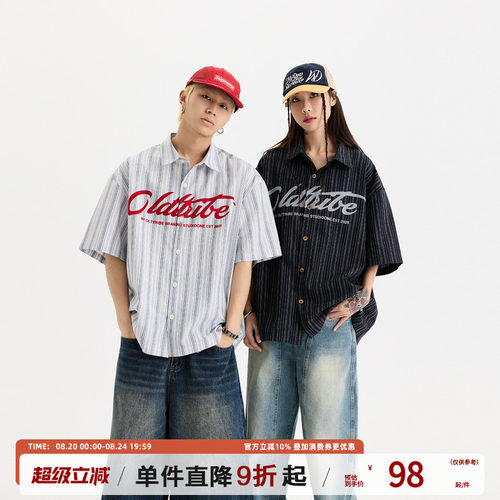 TIRED宽松潮流短袖衬衫