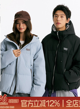 TIRED美式复古90白鸭绒连帽羽绒服2025冬季潮牌百搭保暖外套上衣