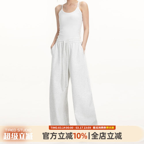 TIRED美式简约弯刀裤男女春秋