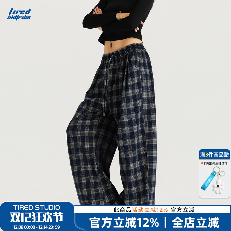 TIRED美式格子慵懒松弛感长款