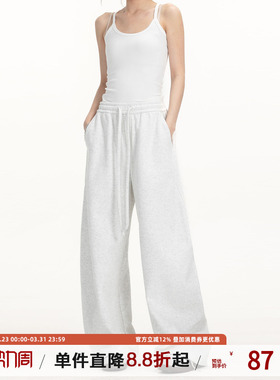 TIRED美式简约弯刀裤男女春秋百搭宽松阔腿卫裤高级感运动休闲裤