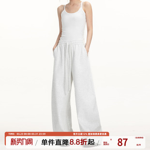 高级感运动休闲裤 男女春秋百搭宽松阔腿卫裤 简约弯刀裤 TIRED美式