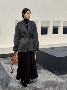 ＣＭＴ断码高品质双面羊绒大衣女宽松显瘦羊毛桑蚕丝牦牛绒外套