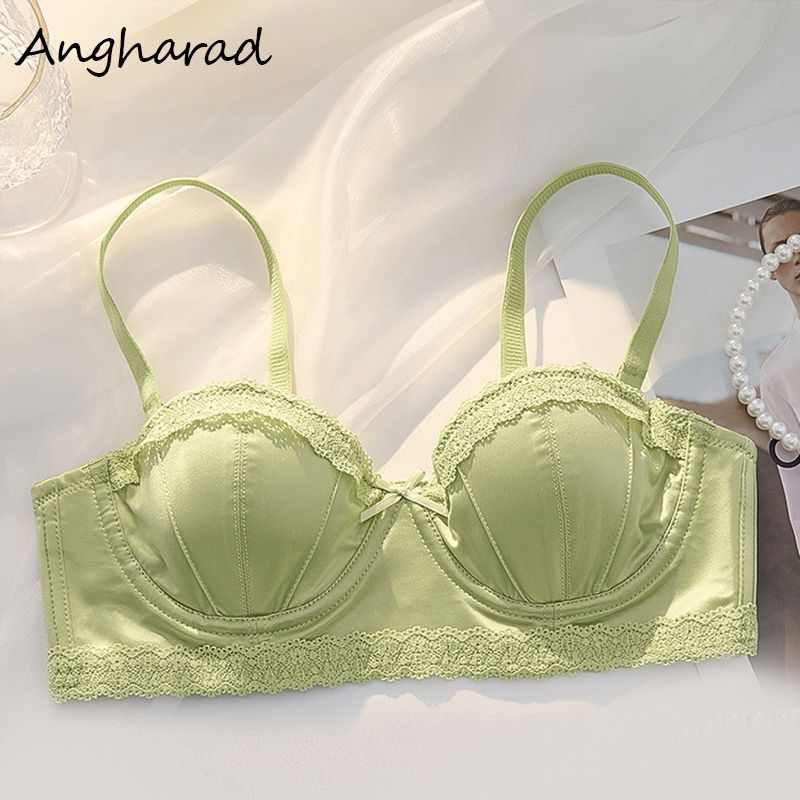 法式少女bra软钢圈小胸聚拢蕾丝内衣防下垂收副乳薄款无肩带文胸